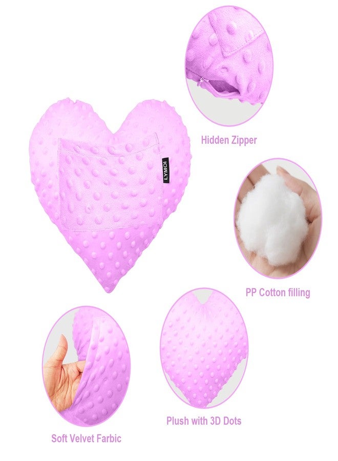 LYMOI Heart Surgery Pillow for Open Heart Surgery,Chest Pillow with Pocket, Surgery Recovery Gifts for Patients Minky Dot (Purple) - Image 3