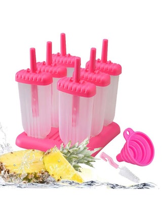 6 Cells Ice Lolly Moulds Reusable DIY Frozen Ice Cream Pop Lolly Maker with Cleaning Brush and Silicone Folding Funnel (Rosered) - pzsku/ZB7769B0A6450D84CF331Z/45/1744428338/8703269a-0a4b-4bd7-abe3-2616d0e212b7