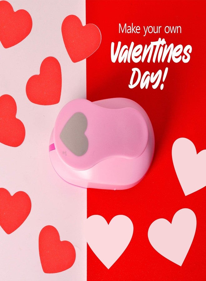 BearBoss 5 Pack Heart Punch, Craft Hole Punch Shapes, Pink Paper Puncher, Different Size of Scrapbooking Punches for Greeting Card Making, Handcraft, DIY Albums Photos, 0.3'' 0.6'' 1'' 1.5'' 2'' inch - Image 3