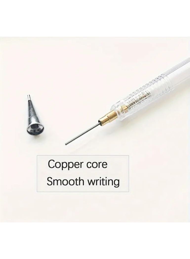 4-Pack Mechanical Pencils 0.9mm with Lead Refills, Art Sketching & Drawing Pens, No Feather, White Stationery Set - Image 2