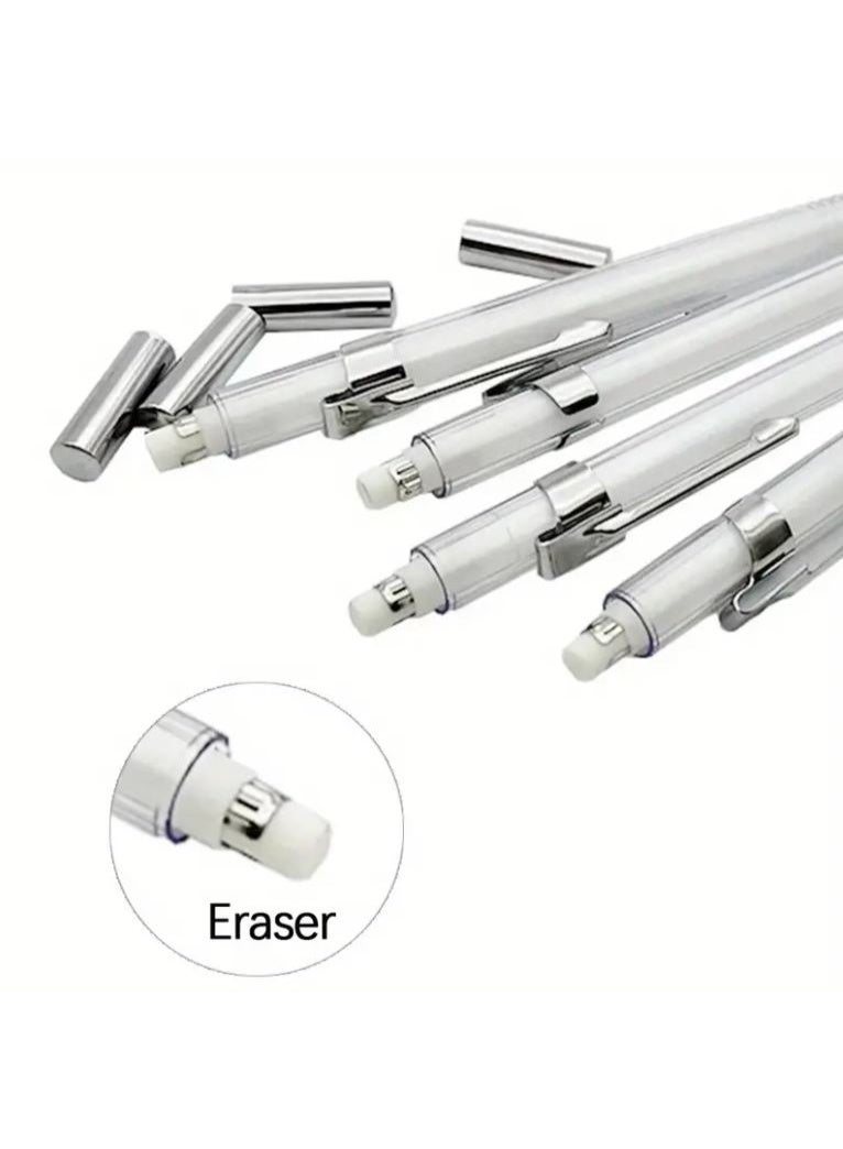 4-Pack Mechanical Pencils 0.9mm with Lead Refills, Art Sketching & Drawing Pens, No Feather, White Stationery Set - Image 5