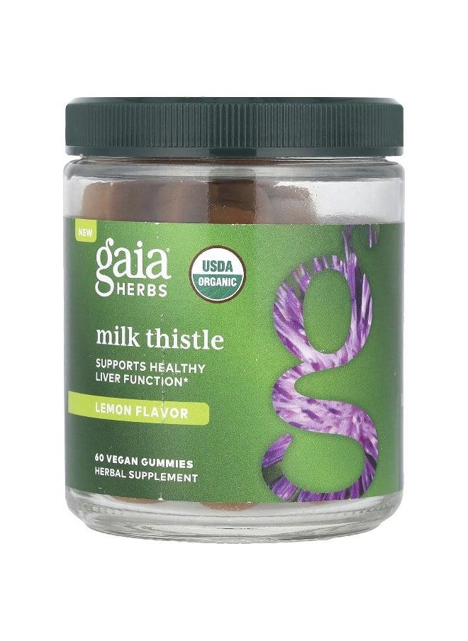 Gaia Herbs - Gaia Herbs, Milk Thistle Gummies, Lemon, 220 mg, 60 Vegan Gummies - Image 1