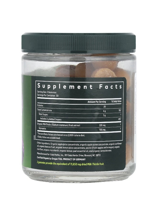 Gaia Herbs - Gaia Herbs, Milk Thistle Gummies, Lemon, 220 mg, 60 Vegan Gummies - Image 1