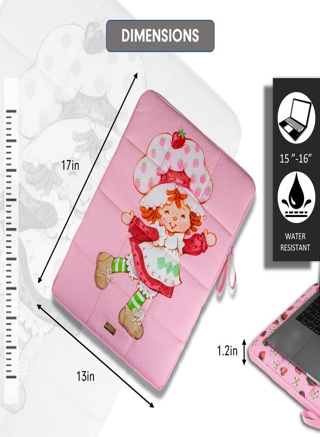 سونيكس | حقيبة كمبيوتر محمول منتفخة | 15-16 بوصة، حقيبة حمل كمبيوتر محمول مبطنة، حقيبة كمبيوتر | تصميم كلاسيكي مستوحى من كعكة الفراولة - Image 3