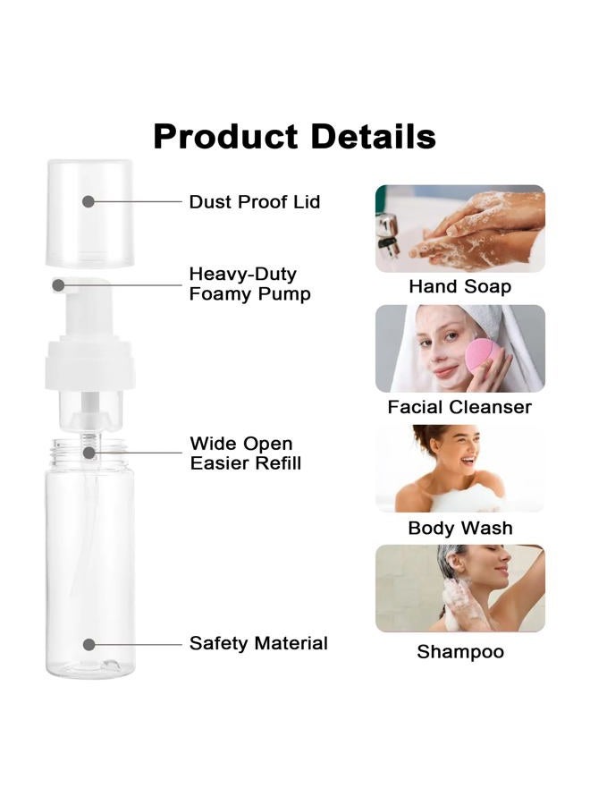 Autdor Foam Pump Bottle 7oz 2Pcs Foaming Soap Dispenser 200ml Foaming Spray Bottle Empty Travel Foam Bottle Clear Foam Dispenser for Hand Soap Toiletries Shampoo Lotion - Image 5