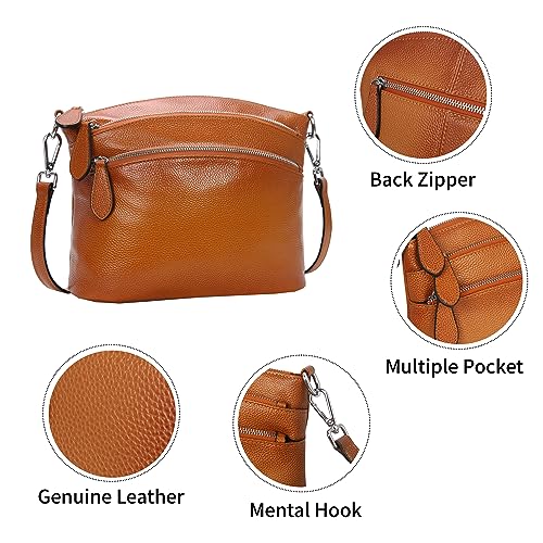 HESHE Women’s Crossbody Handbags Leather Purses Shoulder Bags Designer Hobo Satchel Bags Ladies Cross Body Tote Purse (Sorrel) - Image 3