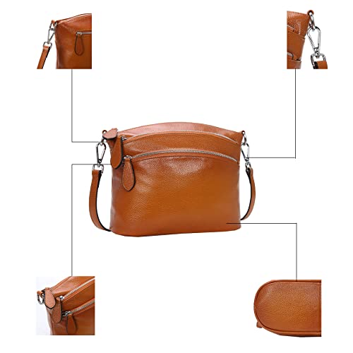 HESHE Women’s Crossbody Handbags Leather Purses Shoulder Bags Designer Hobo Satchel Bags Ladies Cross Body Tote Purse (Sorrel) - Image 5