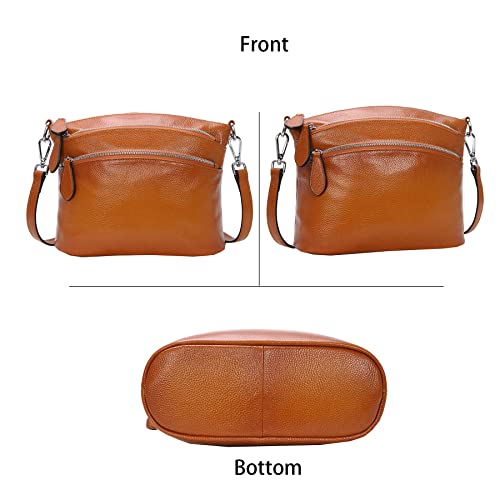 HESHE Women’s Crossbody Handbags Leather Purses Shoulder Bags Designer Hobo Satchel Bags Ladies Cross Body Tote Purse (Sorrel) - Image 4