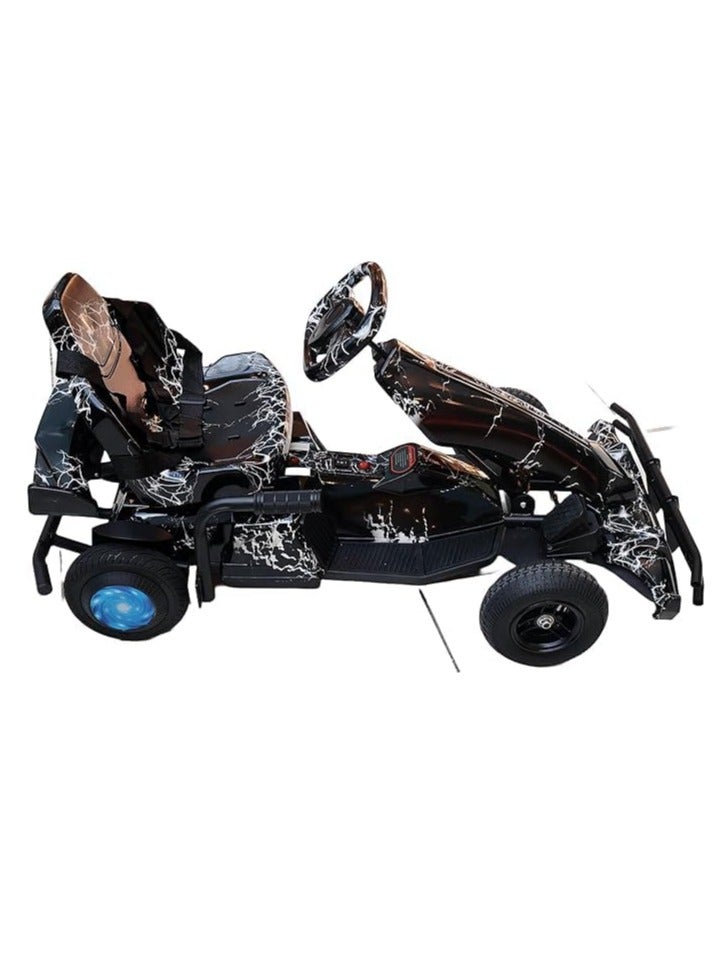 شارد سكوتر فانكي غلايد رباعي العجلات للأطفال | أضواء LED، مكبر صوت بلوتوث، فرامل يد، 3 سرعات قابلة للتعديل | تصميم قابل للطي، أسود | رحلة ممتعة وآمنة للمستكشفين الصغار - Image 3