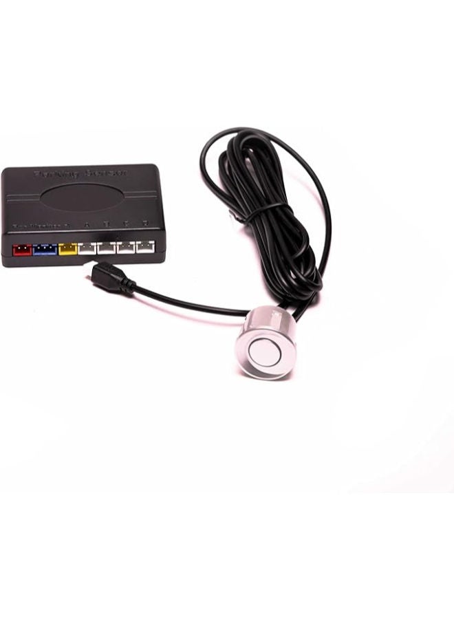 Generic LED Car Parking Sensors Car Reverse Radar System 4 Sensors Parking Assistant Alarm Waterproof Buzzer Reminder - Silver  - Image 2