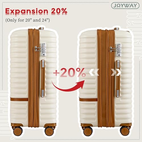 Joyway Expandable Carry on Luggage Sets Airline Approved, Lightweight Hard Shell 20 Inch Carry-on Suitcase with Spinner Wheels - Image 2