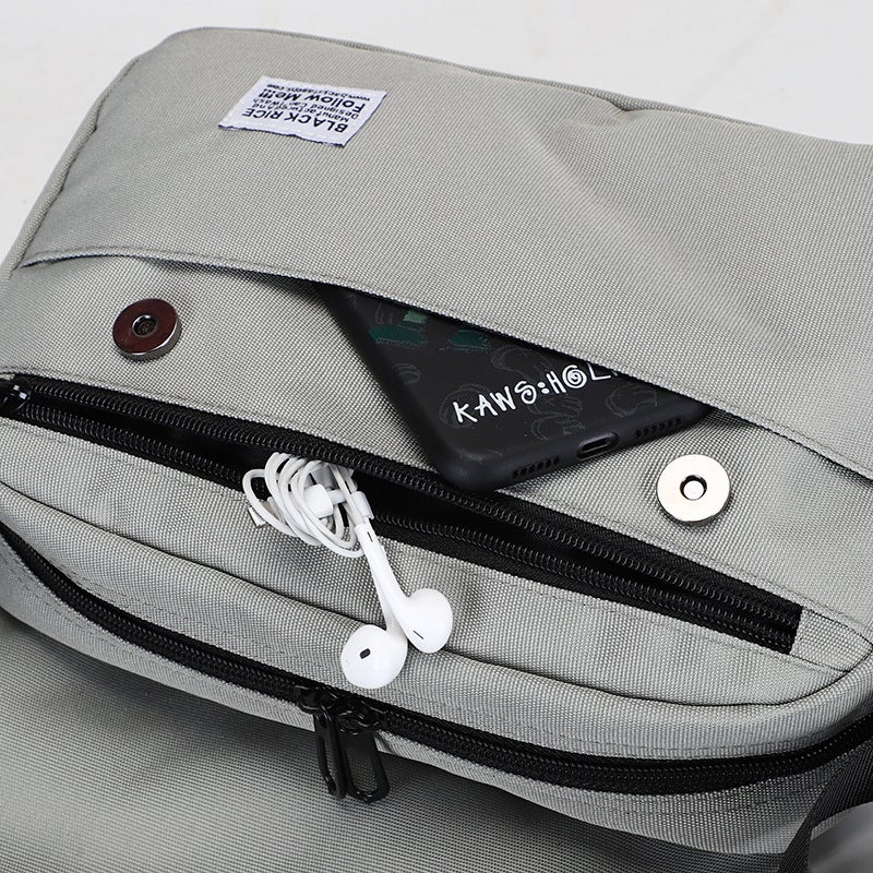 Shoulder Bag Men'S Literary Casual New Japanese Style Ins Crossbody Bag Fashion Korean Style Simple Large Capacity Canvas Bag - Image 5