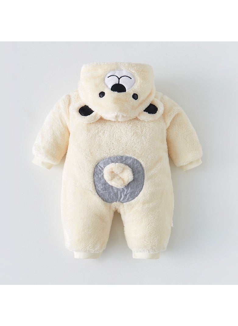 Loquat - Baby Autumn And Winter Hooded Trend Jumpsuit - Image 1