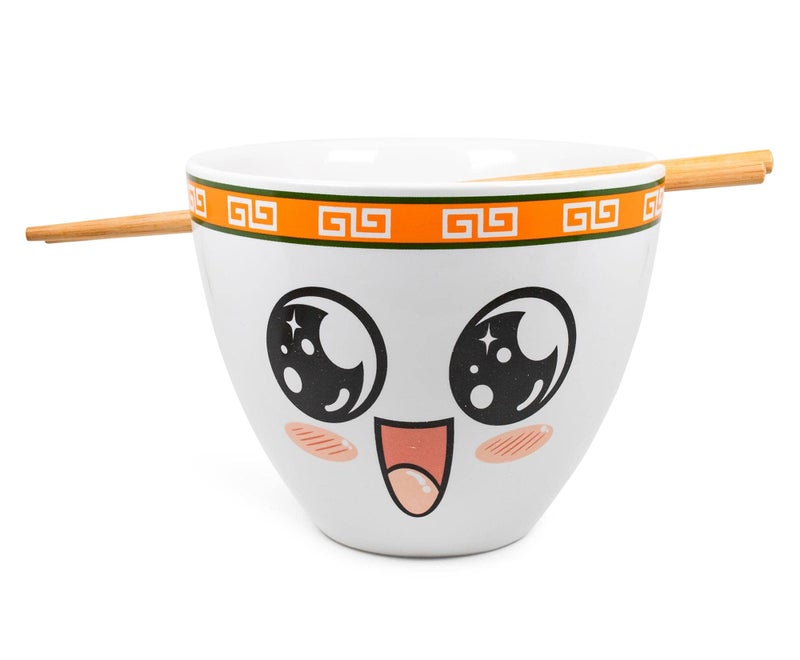 Boom Trendz Bowl Bop PhoKin Good Japanese Ceramic Dinnerware Set  Includes 16Ounce Ramen Noodle and Wooden Chopsticks Asian Food Dish For Home  Kitchen Kawaii Anime GiftsSnack Collectible Orange