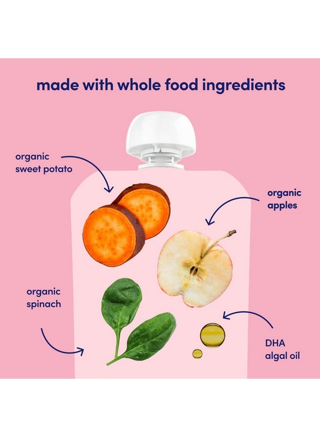 Cerebelly Baby Food Pouches - Organic Veggie Purees for Toddlers | No Added Sugar, Fiber, Non-GMO | Blended Toddler Pouches | 4 Ounce BPA-Free Pouch | Spinach Apple Sweet Potato | 6 Count - Image 3