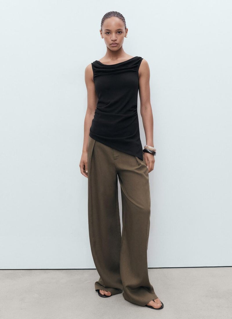 MANGO Draped Knitted Top  - Image 4