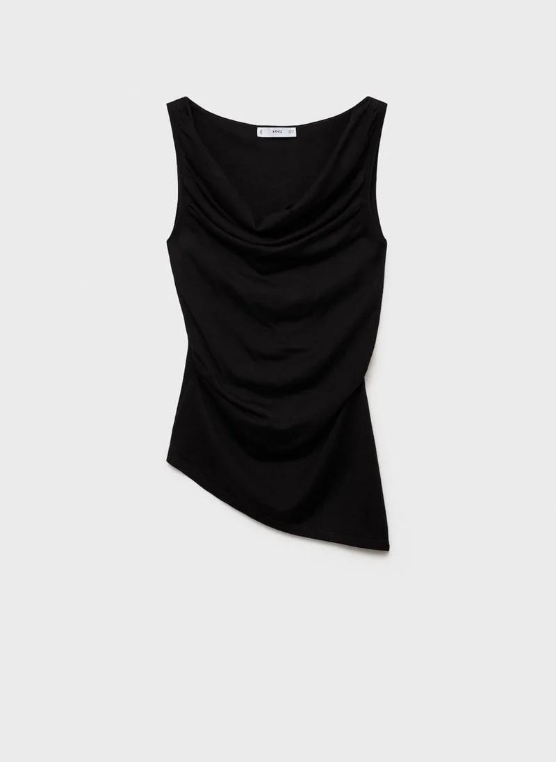 MANGO Draped Knitted Top