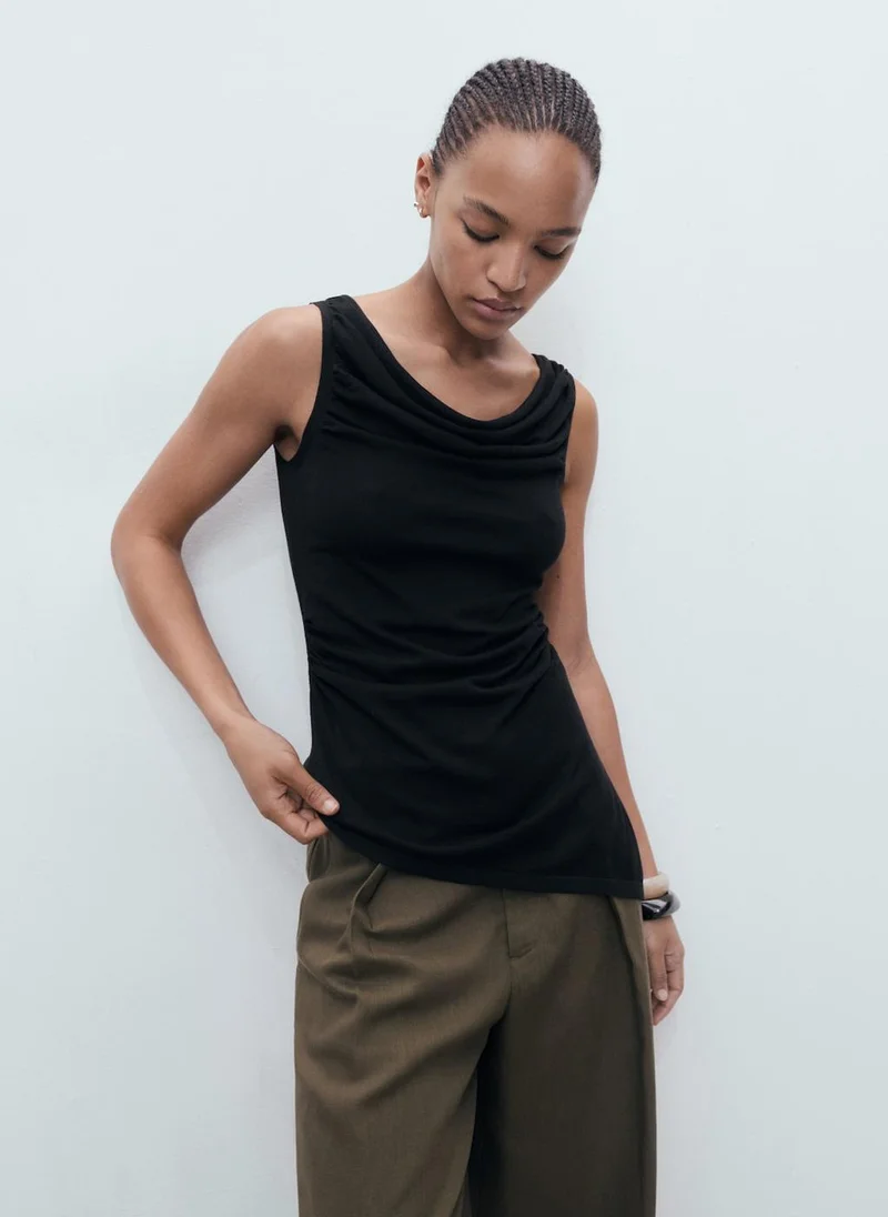 مانجو Casual Draped Knitted Top