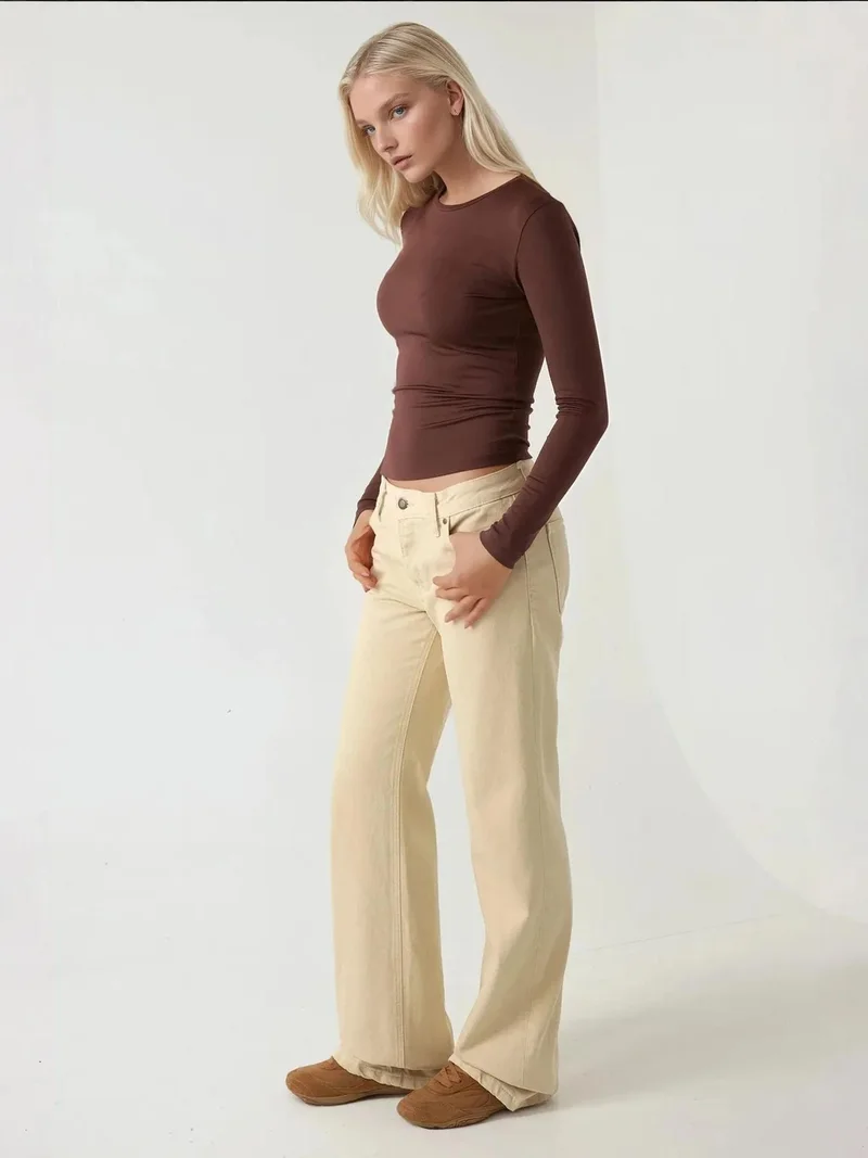 HICCUP Long Sleeve Crew Neck Top