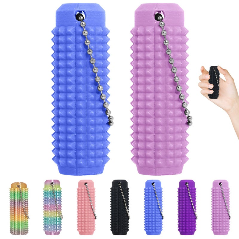 XNJAMG Little Ouchies Fidget ToysPain Stim Fidget Toy Reduce Stress for AdultsAnxiety Relief Pain StimSpiky Fidget Keychain for Anxiety and Stress ReductionNovelty Gifts for Friends2PCSPurple and Blue - Image 2