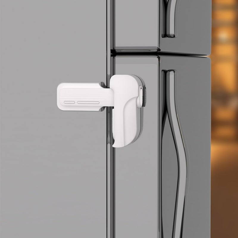 HEOATH 2 Pack Upgrade Child Proof Refrigerator Lock with Two Ways to Open, Home Fridge Freezer Door Lock Latch Catch to Keep Door Closed, no Tools Need or Drill (White) - Image 1