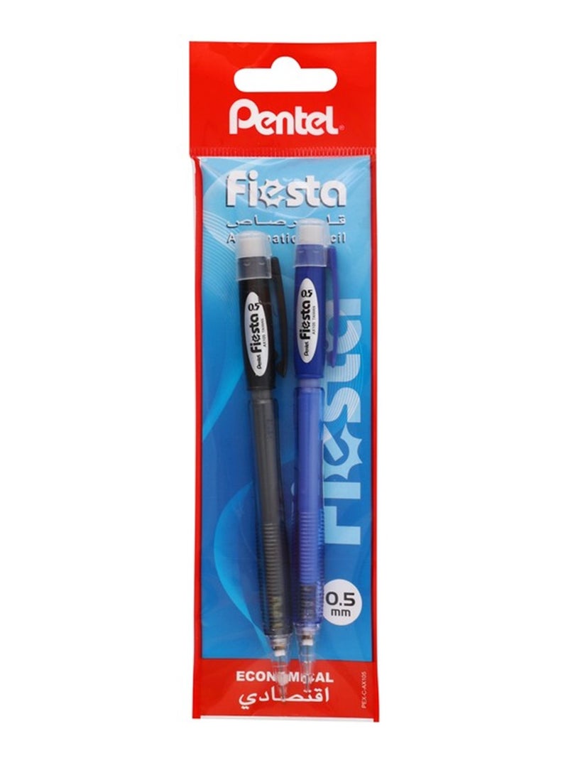 Pentel 2-Piece Fiesta Mechanical Pencil 0.5mm Tip Assorted Barrel Colours - Image 1