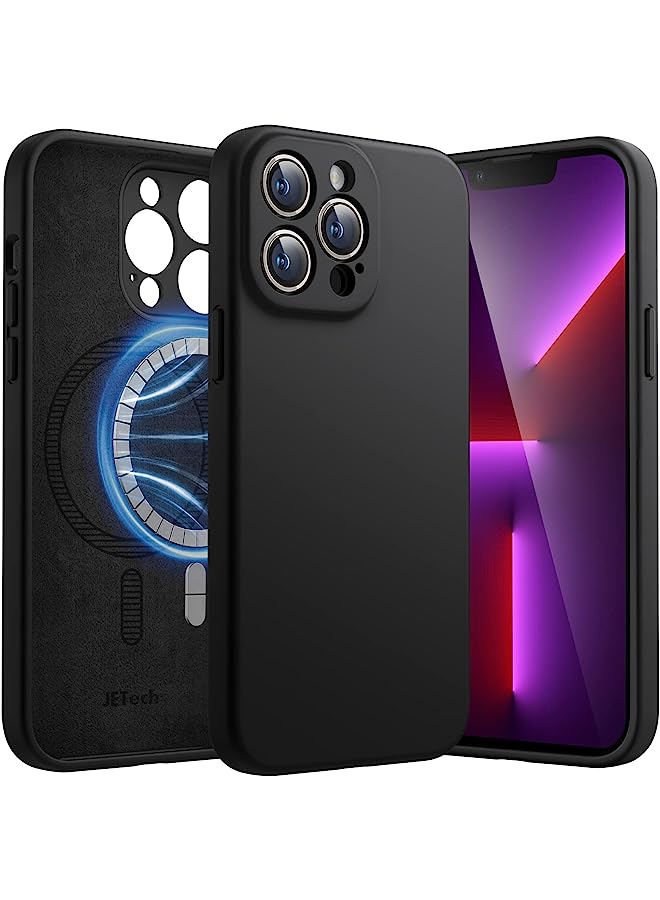 Jetech Magnetic Silicone Case For Iphone 13 Pro 6.1-Inch, Compatible With Magsafe, Phone Cover With Camera Lens Full Protection (Black) - Image 1