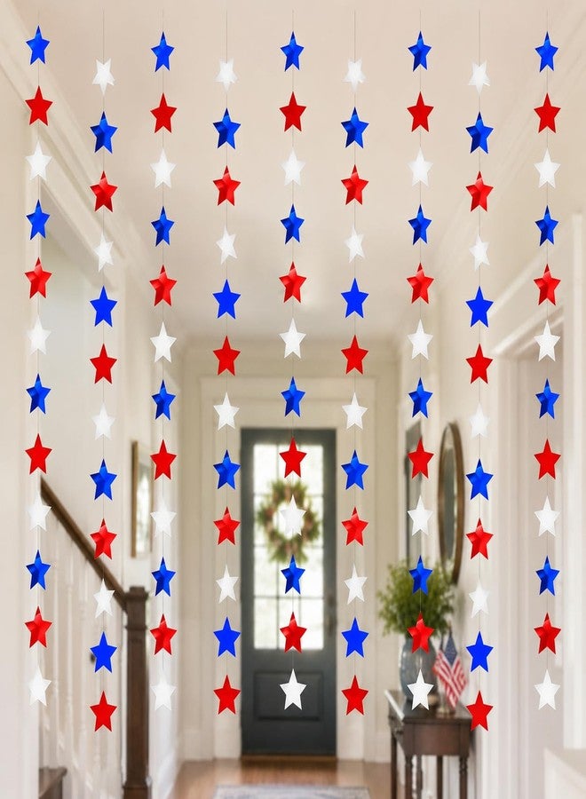 Baluue Patriotic Star Streamers Banner Garland Decorations for 4th of July, Hanging Stars Banner Streamers for Independence Day Memorial Day Party Decorations - Image 1