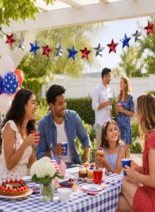 Baluue Patriotic Star Streamers Banner Garland Decorations for 4th of July, Hanging Stars Banner Streamers for Independence Day Memorial Day Party Decorations - Image 5