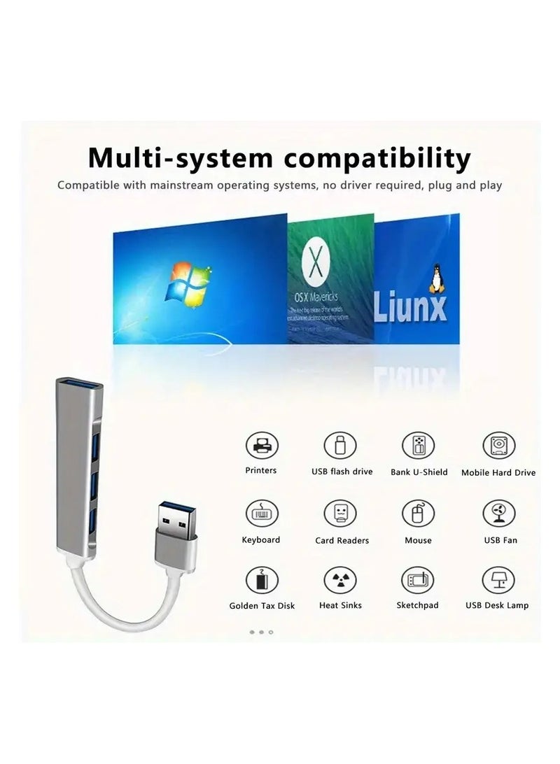 Home Clearance Sale USB Hub, 4-Port USB 3.0 Hub, Ultra Slim Portable Data Hub Applicable For Pro, Air, Mini/Pro, Surface Pro, Notebook PC, Laptop, USB Flash Drives, And Mobile HDD  - Image 2