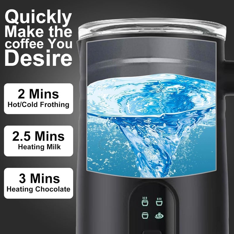 AMINAC Milk Frother Electric, 4 in 1 Milk Steamer,11.8oz/350ml Automatic Warm and Cold Frother for Coffee, Latte, Cappuccino, Macchiato, Hot Chocolate - Image 4