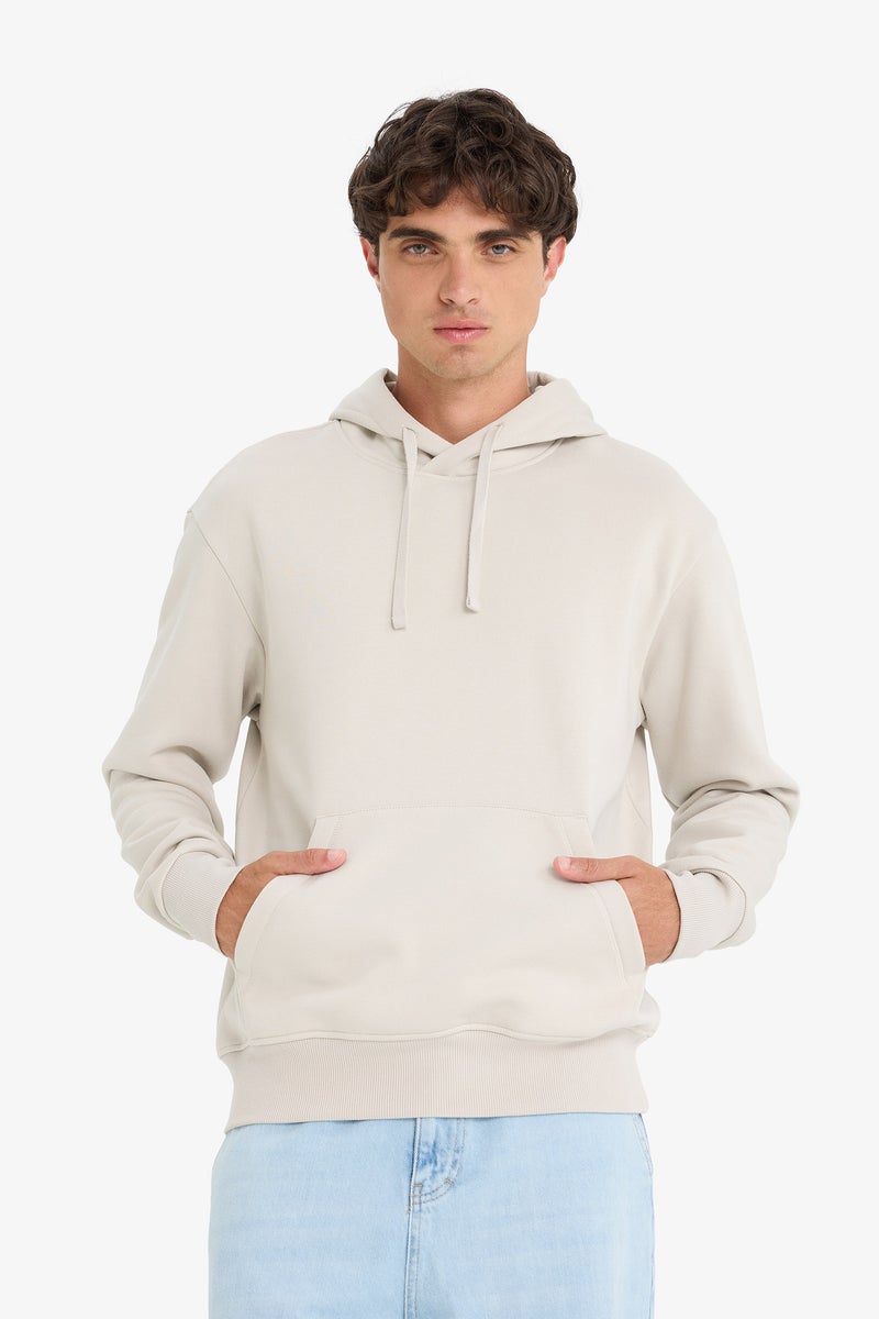 DeFacto Beige Man Regular Fit Long Sleeve Sweatshirt Casual - Image 4