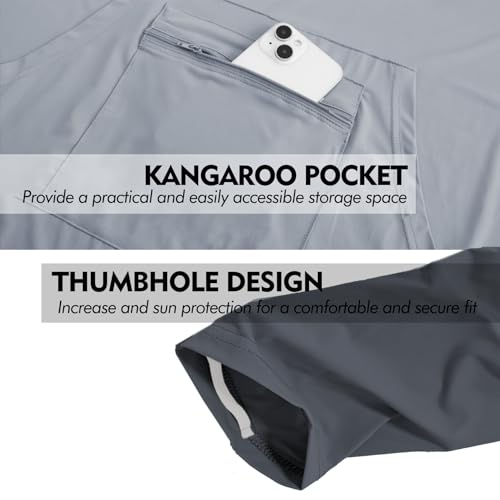 Riverruns UPF 50 Rash Guard Hoodie Shirts Swim Hoodie Sun Protection Shirts Long Sleeve UV Sun Hoodie - Image 3