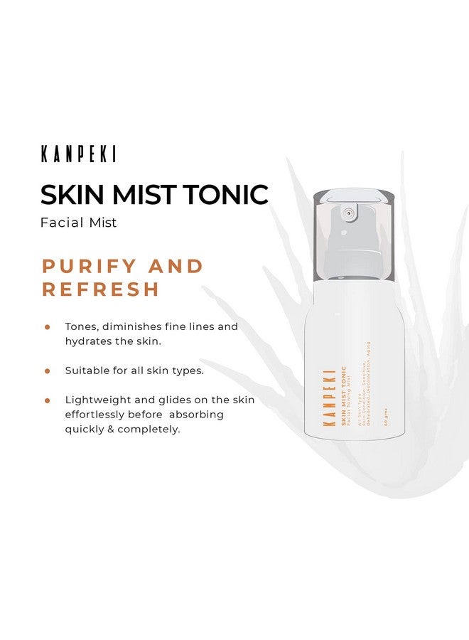 KANPEKI Skin Mist Tonic|Facial Mist|Reduces Sensitivity&Discoloration,Provides Hydration,Counteracts Sign Of Ageing|Contains Aloe Vera,Honey&Mesua Ferrea|Japanese Skin Care Product|All Skin Types|60G - Image 3