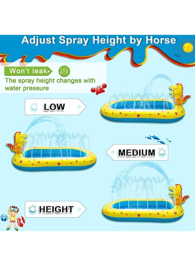 GGEROU Inflatable Sprinkler Pool for Kids, Cute Dinosaur Kiddie Pool, 3-in-1 Backyard Splash Pad Swimming Outdoor Water Toys for Toddlers - Image 3