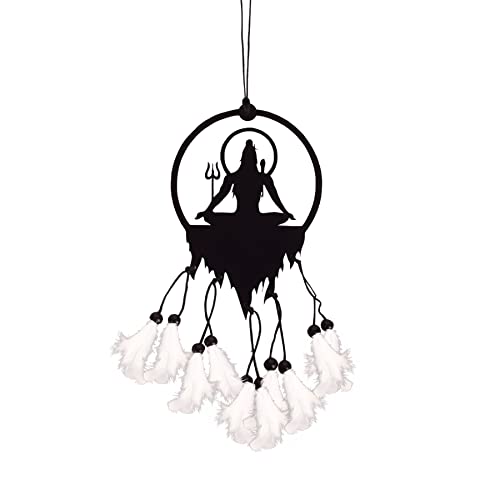 MGNLR Acrylic Fancy Lord Shiva Car Hanging Car Rear View Mirror Decor Ornament Accessories Good Luck Dream Catcher Positive Vibes Balcony,Gift, Car, Wind Chimes, Room, Multicolour - Image 5