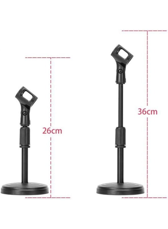 eWINNER Desktop Microphone Stand Studio Micro Table Stand w/Mic Clip&Heavy Iron Base/Foldable/Retractable and Adjustable for Live Broadcasts/Podcasts/Singing/Computer/Meetings and Lectures - Image 2