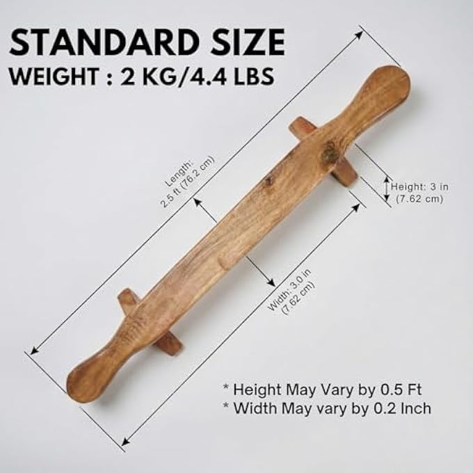 rayihni Shena Push Up Bar Fitness Indian Club Meel Karla Katai Fitness Durable Wooden Equipment - 2.5 Ft - Image 5