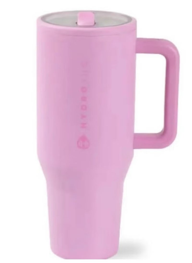 HydroJug - HydroJug Traveler - 40 oz Water Bottle with Handle & Flip Straw - Fits in Cup Holder, Leak Resistant Tumbler-Reusable Insulated Stainless Steel & Rubber Base - Gifts for Women & Men - Image 1