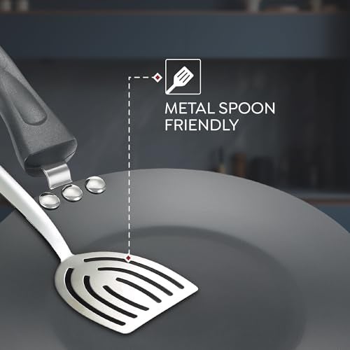 Judge by Prestige 25cm Hard Anodised Vista Concave Tawa |Gas and Induction Compatible|Metal Spoon Friendly - Image 4