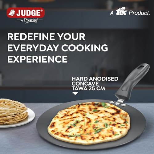 Judge by Prestige 25cm Hard Anodised Vista Concave Tawa |Gas and Induction Compatible|Metal Spoon Friendly - Image 2
