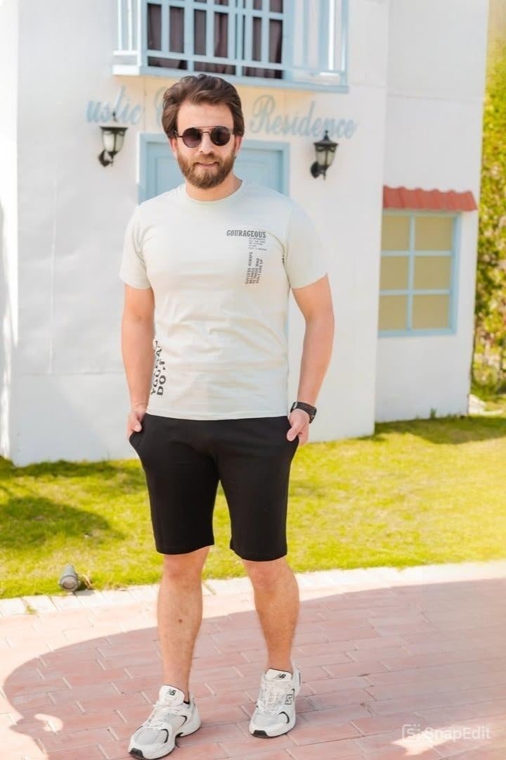 طقم شورت كاجول , رجالى مريح ، مناسب للخروجات لون اسود - Image 1