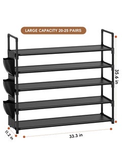 NNEWVANTE Shoe Rack 5 Tier Shoe Organizer Shoe Storage 20-25 Pairs Shoe Rack for Closet Shoe Rack Organizer Entryway Shoe Holder Space Saving Shoe Shelf Shoe Stand Large Tall Shoe Tower Garage Door  - Image 3