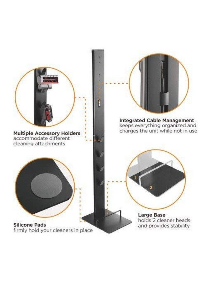 Mount Plus MP-HAB2 Premier Aluminum Storage Stand Dock Dockings Station Made for Dyson V15 V12 V11 V10 V8 V7 V6 Cordless Stick Vacuum Cleaner, Stable Metal Storage Bracket Organizer Rack - Image 3