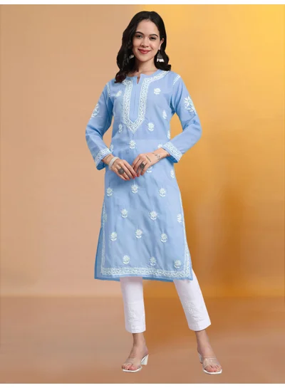 Alaya Hand Embroidered Chikankari Cotton Kurta-AL3999
