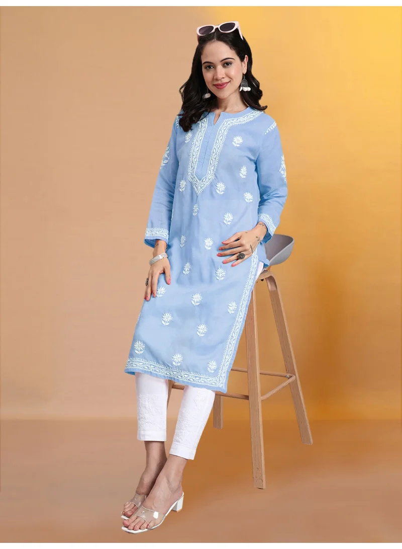 Alaya Hand Embroidered Chikankari Cotton Kurta-AL3999