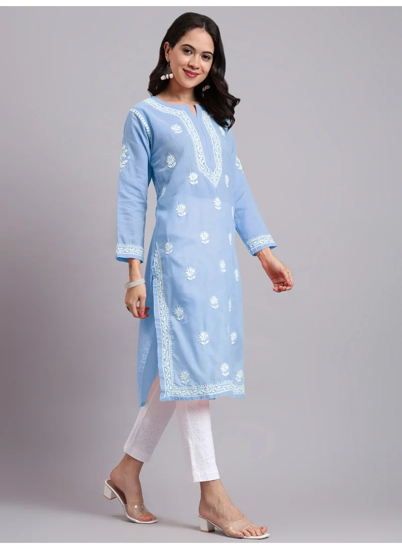 Alaya Hand Embroidered Chikankari Cotton Kurta-AL3999