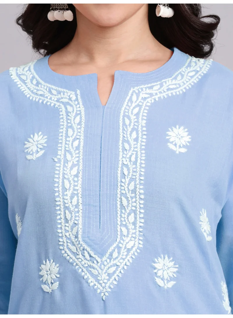 Alaya Hand Embroidered Chikankari Cotton Kurta-AL3999