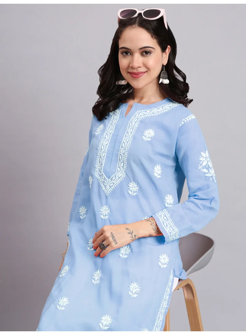 Alaya Hand Embroidered Chikankari Cotton Kurta-AL3999