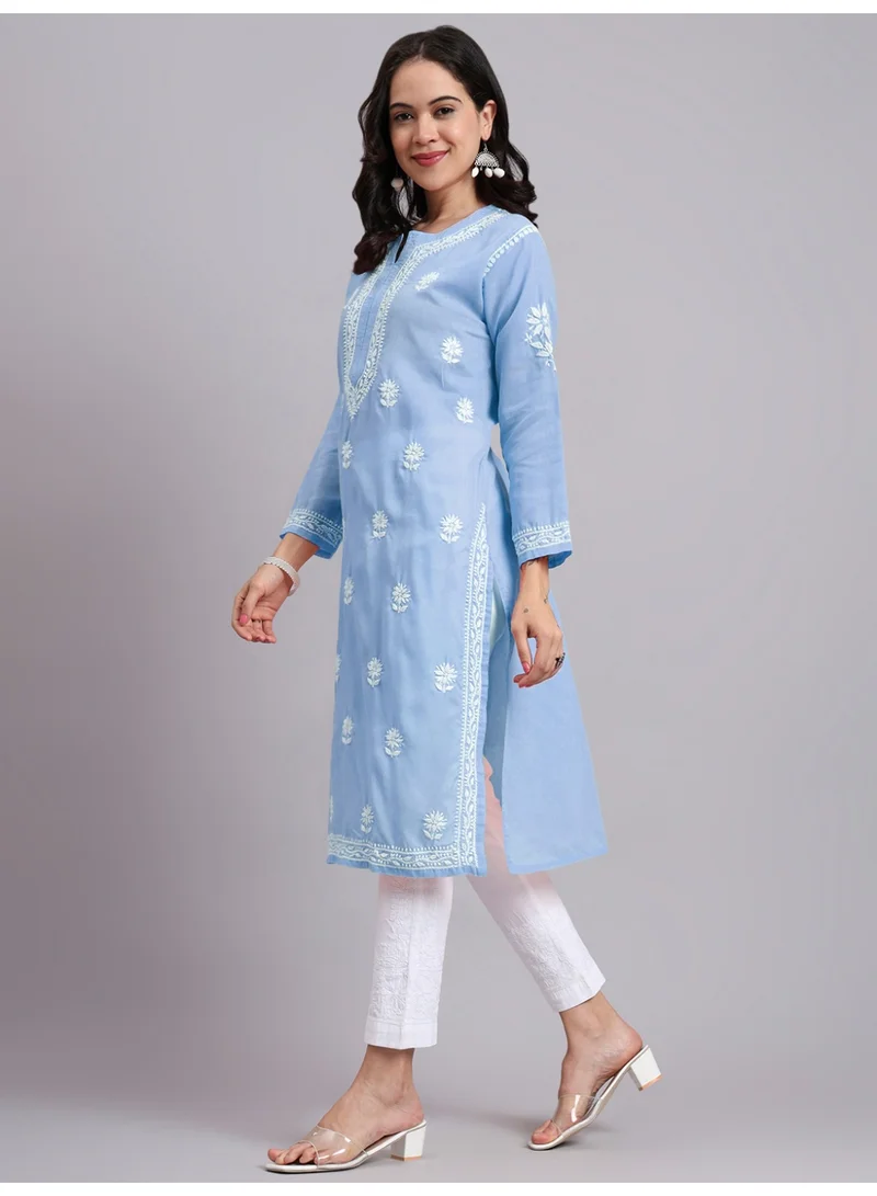 Alaya Hand Embroidered Chikankari Cotton Kurta-AL3999